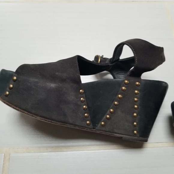 FIORENTINI & Baker Platform Wedge Dany Sandals Brown Black 38.5 - Picture 9 of 16